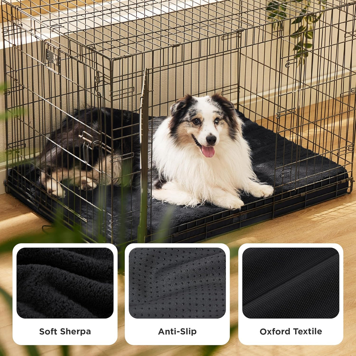 Bedsure XL Dog Bed for Crate - Large Orthopedic Flat Pet Beds with Removable Washable Cover, Egg