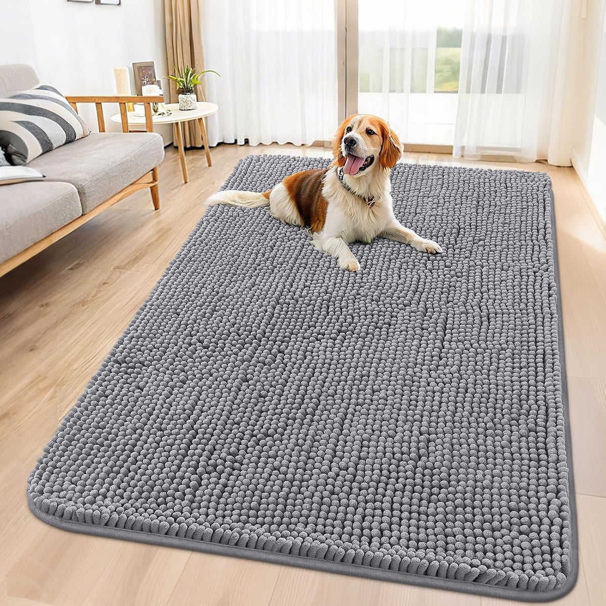 Smiry Dog Door Mat for Muddy Paws 70x32, Absorbs Moisture and Dirt Doormat, Non-Slip Washable Quick