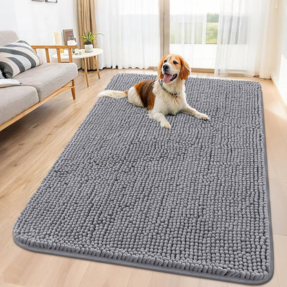 Smiry Dog Door Mat for Muddy Paws 70x32, Absorbs Moisture and Dirt Doormat, Non-Slip Washable Quick
