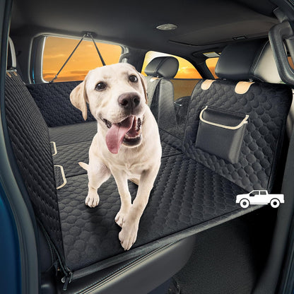 XL Truck Back Seat Extender for Dogs, Hard Bottom Dog Car Seat Cover for Back Seat, Heavy Duty Dog