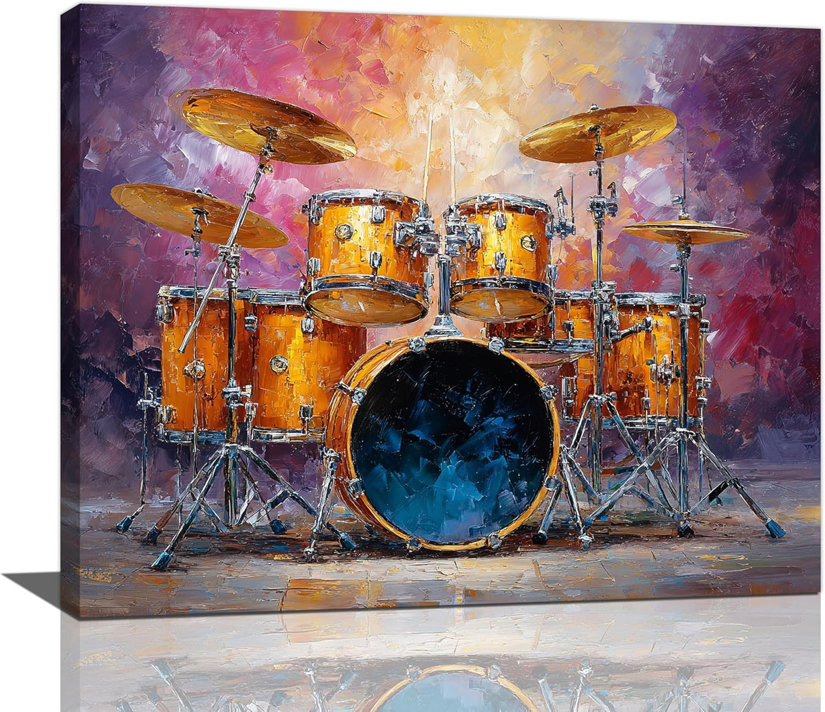 Music Wall Art Graffiti Musical Instruments Canvas Wall Decor Drum Pictures Painting Print Artwork