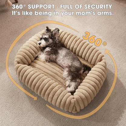 Dog Beds Medium Sized Dog, Washable Orthopedic Pet Bed with Removable Cover, Rectangle Soft Calming