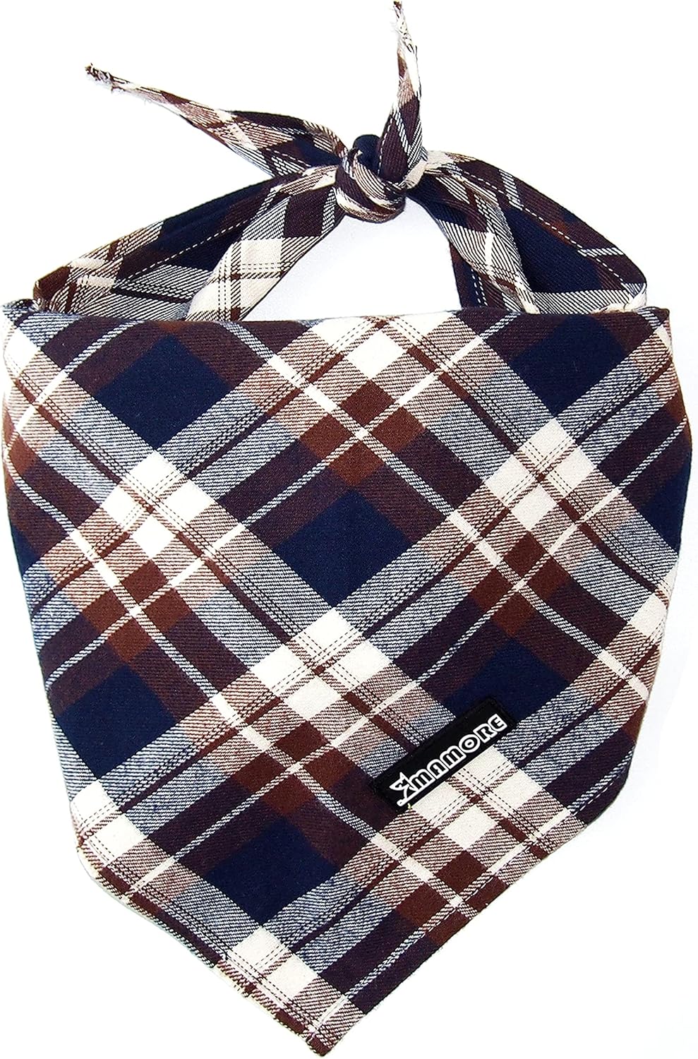 Adjustable Plaid Dog Bandanas,1PC Soft Washable Cotton Triangle Bib Kerchief Scarfs for Small