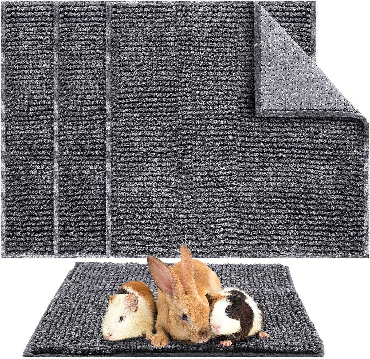 Amylove 4 Pcs Guinea Pig Cage Liner Guinea Pig Bedding Washable Fleece Pee Pads Reusable Small