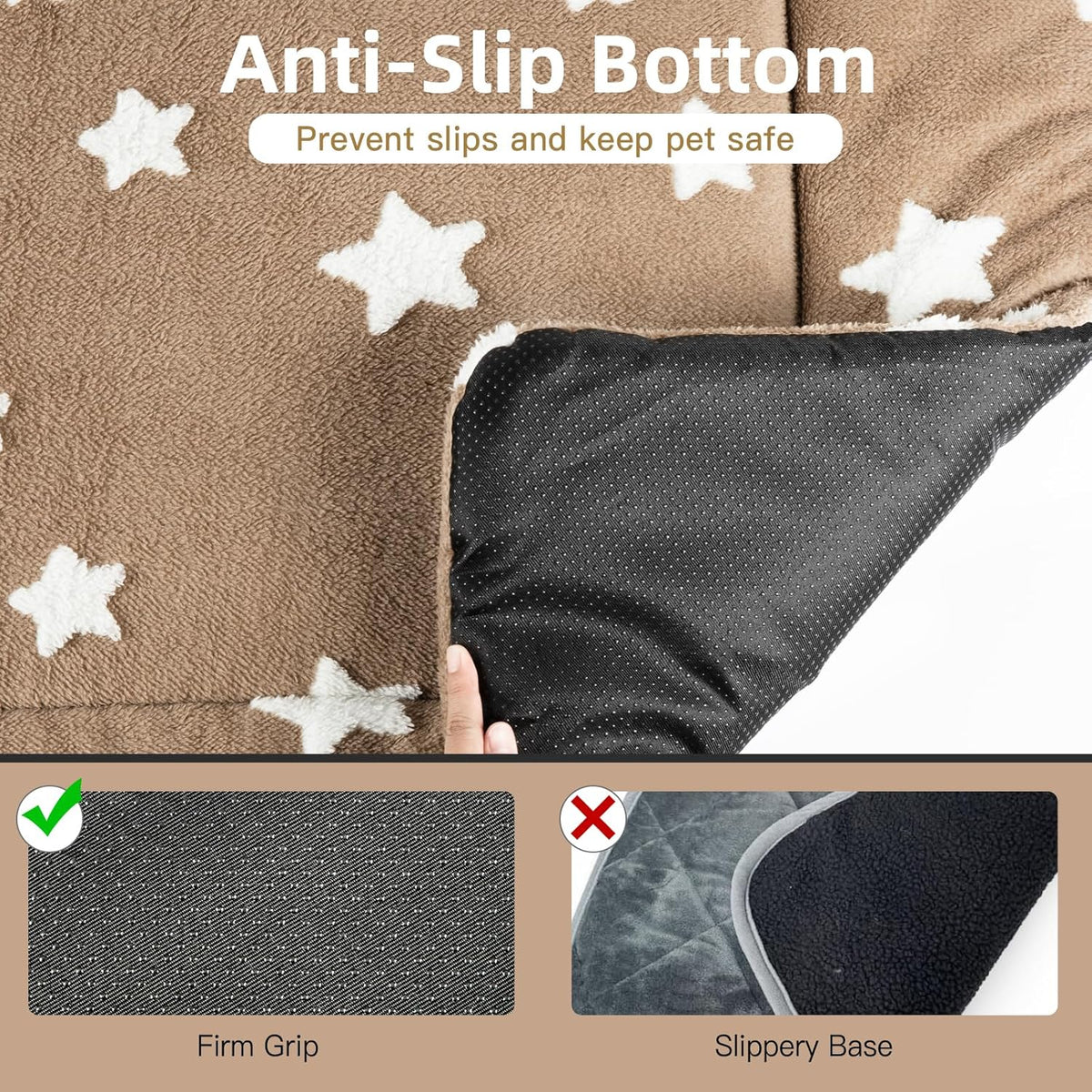 Mora Pets Cat Bed for Indoor Cats Washable Dog Crate Pad Cute Star Dog Bed Mat for Small Dogs Pet