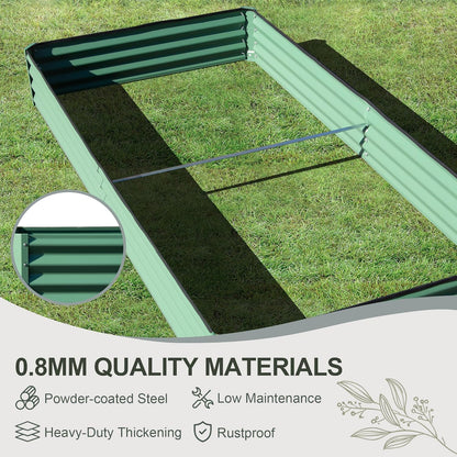 Domi Galvanized Raised Garden Bed, 6x3x1Ft Thickening Metal Planter Box for Vegetables Bottomless