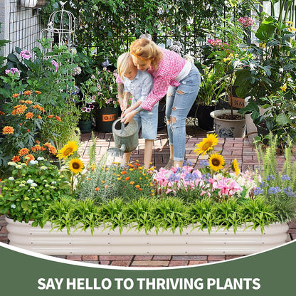 1MORE Galvanized Raised Garden Bed- Planter Garden Boxes Outdoor, Raised Beds for Gardening