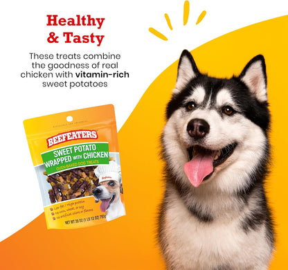 Beefeaters Sweet Potato Wrap with Chicken – Dog Treat. No Corn, Wheat, Soy or Gluten, Low Fat