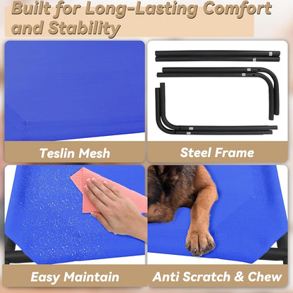 PHYEX Elevated Dog Bed for Large Dogs, Raised Dog Bed with Breathable Mesh, Dog Cot Bed with Sturdy