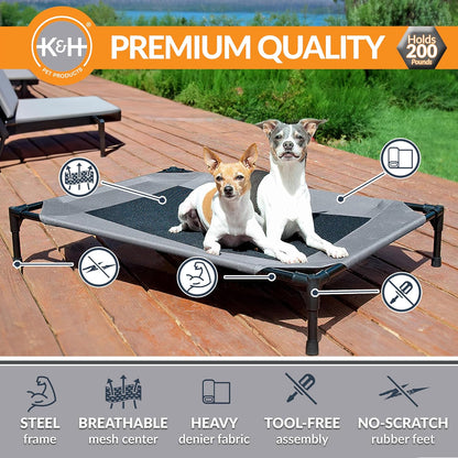 K&H Pet Products Outdoor Elevated Dog Cot, Breathable Cooling Elevated Cot Hammock Pet Bed for