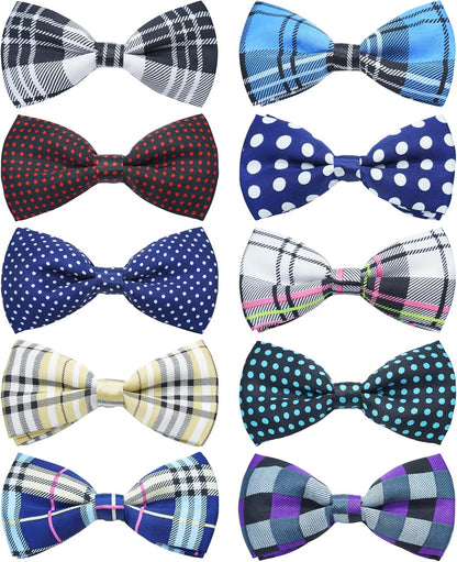 PET SHOW 10 Pack Pet Big Dogs Collar Embellishment Attachment Bow Ties for Medium Large Dogs Collar