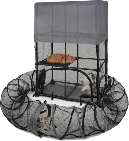 Catio Outdoor Cat Enclosure for Cats & Small Animals, Pet Playpen Cat Climber with Removable Pet