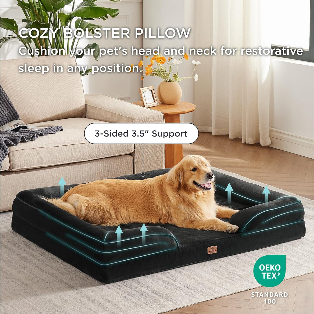 Bedsure XXL Orthopedic Dog Bed for Extra Large Dogs - Washable Giant Dog Cat Bed Waterproof