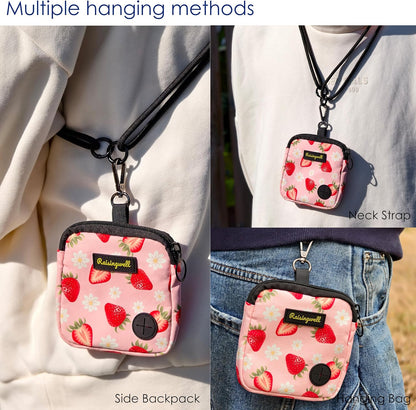 Dog Treat Pouch for Pet Walking and Training with Clicker Poop Bags Small Fanny Zipper Pack Holder