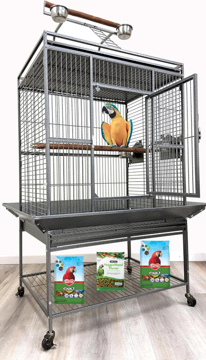 Extra Large Elegant and Durable Wrought Iron Climbing Ladder Perch Stand Play Top Ground Bird