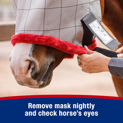Farnam SuperMask II horse fly mask without ears, extended coverage, protects eyes from insects and