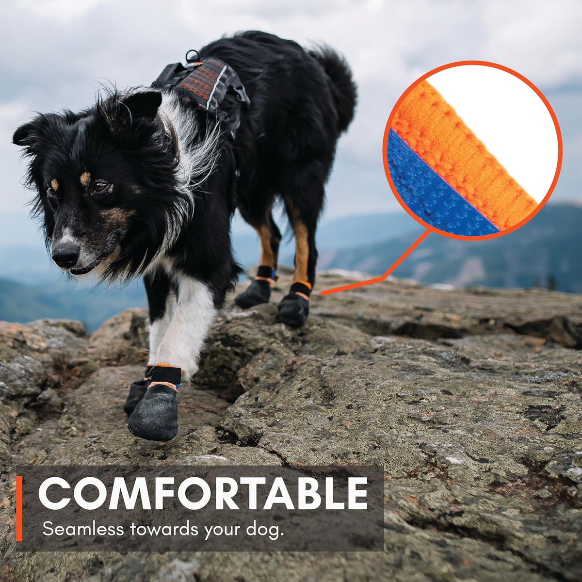 Non-stop dogwear Protector Booties, 4-Pack of Dog Booties for Hot Pavement and Rough Surfaces with