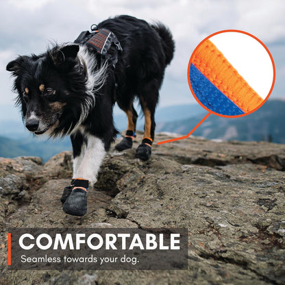 Non-stop dogwear Protector Booties, 4-Pack of Dog Booties for Hot Pavement and Rough Surfaces with