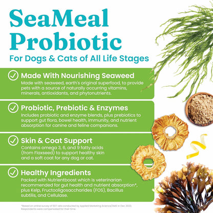 Solid Gold SeaMeal Cat Probiotic & Dog Probiotics for Digestive Health - Kelp Powder Dog & Cat