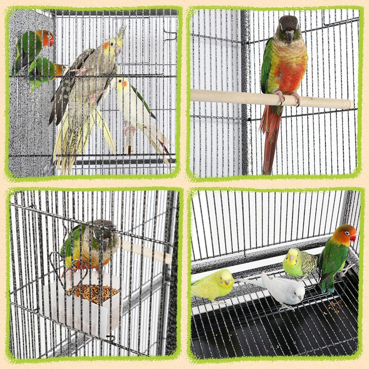 Yaheetech 63'' Detachable Parrot Cage for Cockatiel Sun Parakeet Green Cheek Conure Lovebird Budgie