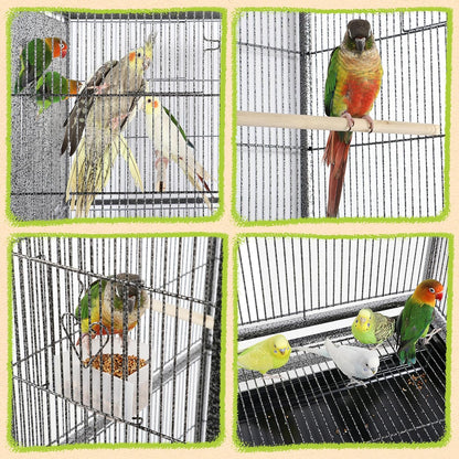 Yaheetech 63-Inch Wrought Iron Rolling Large Bird Cage for African Grey Small Quaker Amazon Parrots