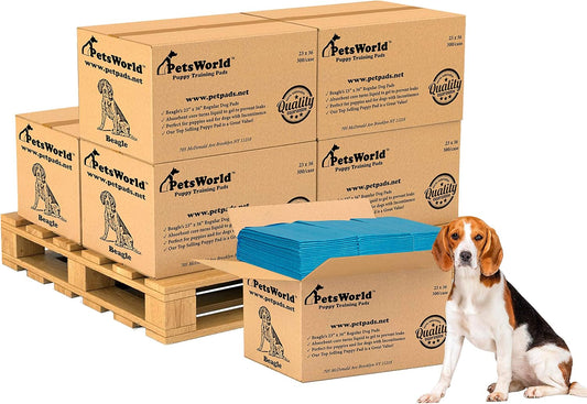PETSWORLD Puppy Pads, 23x36 Inch, 1800 Count - Puppy Pee Pads for Dogs, Tear Resistant, Economy