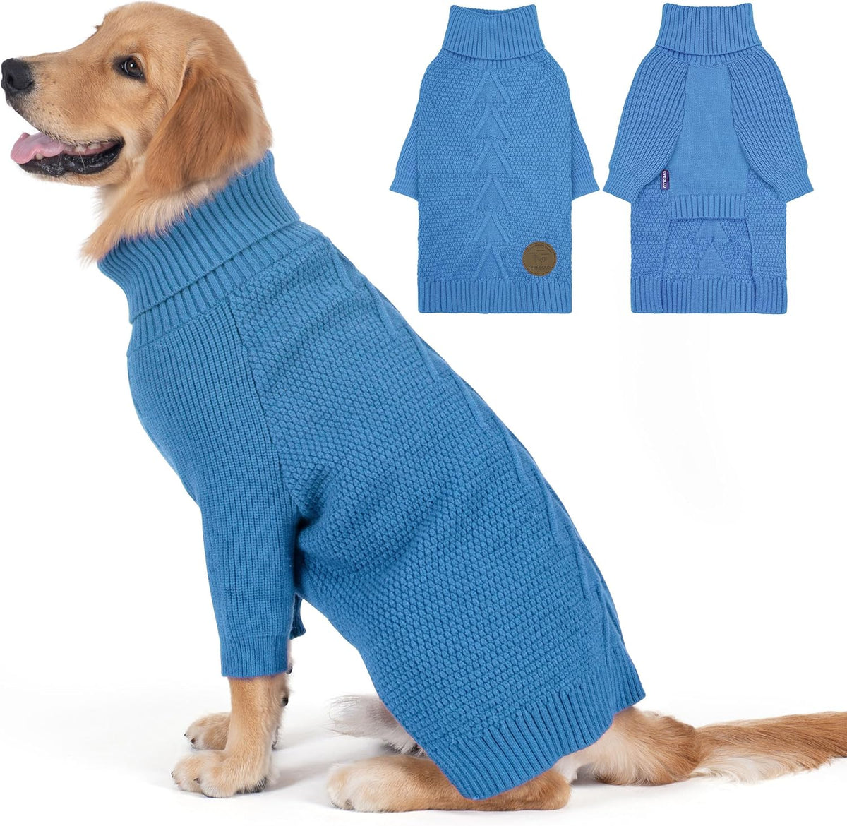 cyeollo 4XL Dog Sweater, Stretchable & Cozy Warm Dog Sweaters for Large Dogs Boy, Pullover Knit