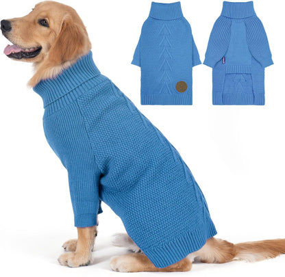 cyeollo 4XL Dog Sweater, Stretchable & Cozy Warm Dog Sweaters for Large Dogs Boy, Pullover Knit