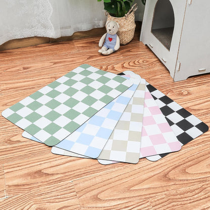 Ralxion Checkered Dog Feeding Mat, Absorbent Mats for Dog Food and Water Bowl, Dispenser, Retro