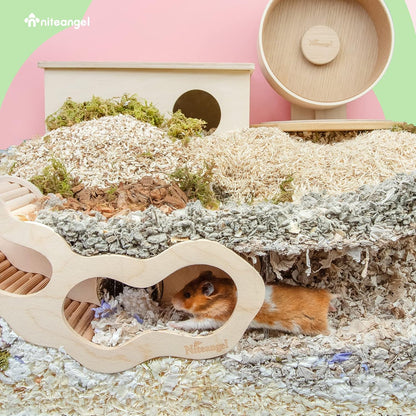 Niteangel Hamster House w/Climbing Ladder for Hamsters Gerbils Mice or Similar-Sized Pets (Secret