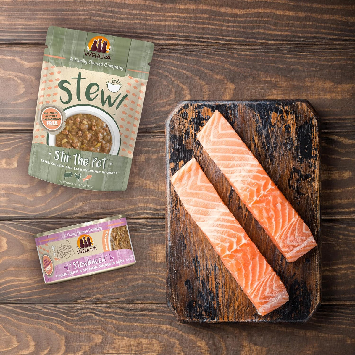 Weruva Classic Cat Stews!, Too Hot to Handle with Chicken, Duck & Salmon in Gravy, 3oz Pouch (Pack