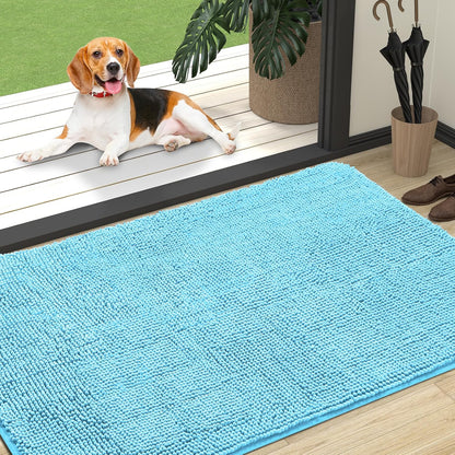 OLANLY Dog Door Mat for Muddy Paws 47x32, Absorbs Moisture and Dirt, Absorbent Non-Slip Washable