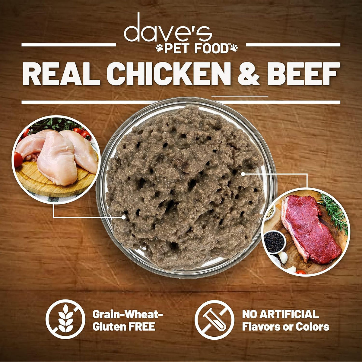 Dave's Pet Food Grain Free Wet Cat Food Pate (Beef & Chicken), Made in USA Naturally Healthy