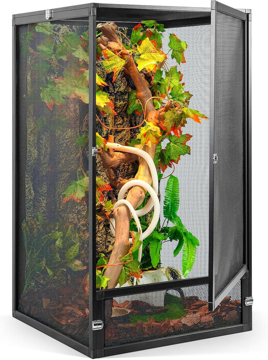 45 Gallon 360° Panoramic Foldable Reptile Terrarium Kit: Crested Gecko Tank and Reptile Cage for