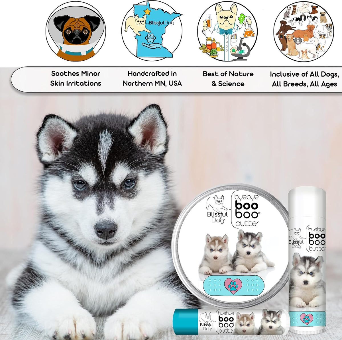 The Blissful Dog Husky Boo Boo Butter, 16 oz.