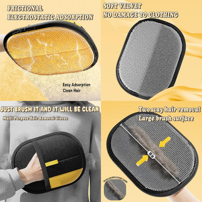 Pet Hair Removal Glove, Self Cleaning Pet Flea Comb Grooming Brush & Cat Brush - 3-in-1