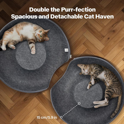 Pawise Peekaboo Cat Cave Donut Tunnel Bed, Cat Tunnel Bed,Bonus Separate Pom-Pom Bell Toy (Not