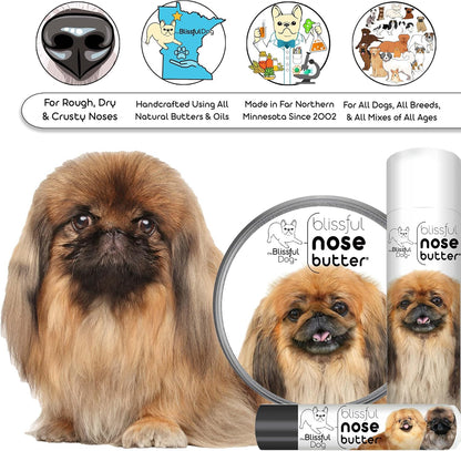 The Blissful Dog Pekingese Nose Butter for Dry, Cracked Skin, Lick-Safe Dog Nose Balm with