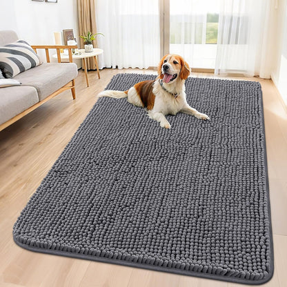 Smiry Dog Door Mat for Muddy Paws 59x35, Absorbs Moisture and Dirt Doormat, Non-Slip Washable Quick