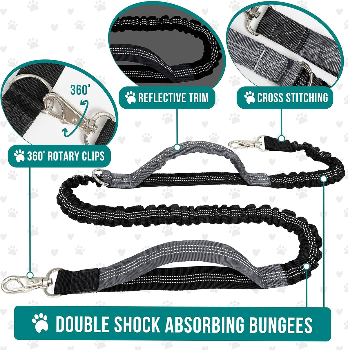 PetAmi Hands Free Dog Leash, Dog Running Leash Belt for Walking, Jogging, Dog Waist Zipper Pouch