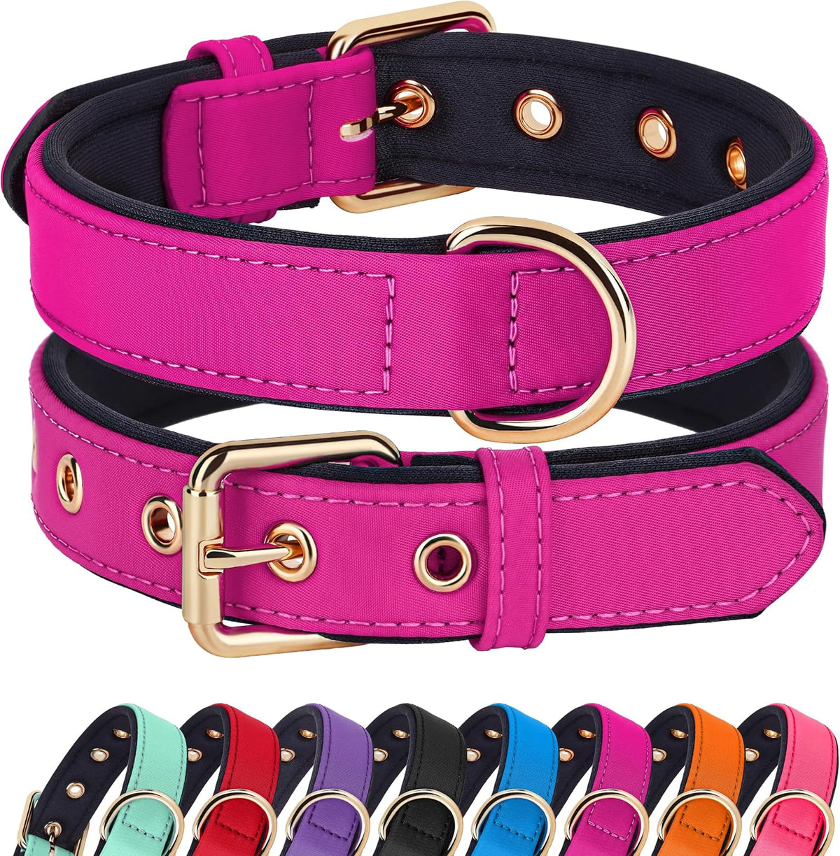 Didog Soft Padded Dog Collars for Small Dogs, Lightweight and Breathable Dog Collar with Metal