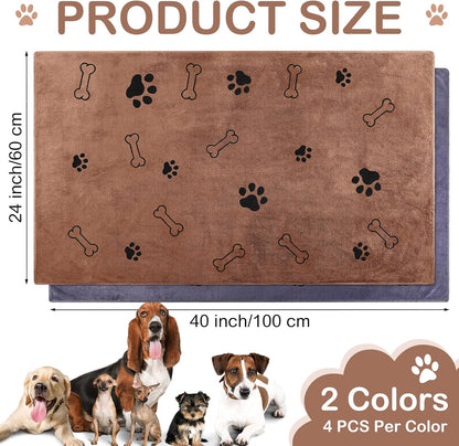 Chumia 8 Pcs Dog Towels for Drying Dogs Cats Pet Towels Bulk Puppy Microfiber Quick Drying Paw Bath