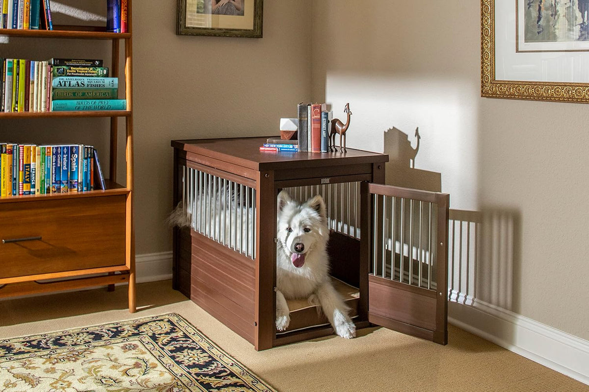 New Age Pet ECOFLEX Dog Crate End Table - Durable Wood-Plastic Composite with Stainless Steel