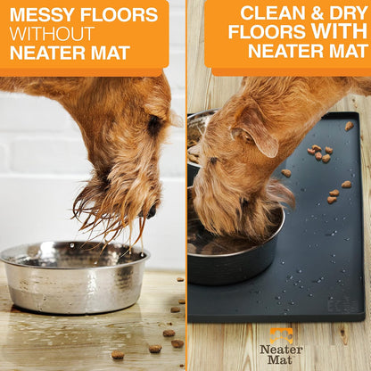 Neater Pet Brands Neater Mat Pet Mats for Food and Water, Cat & Dog Bowl Mat Waterproof Silicone