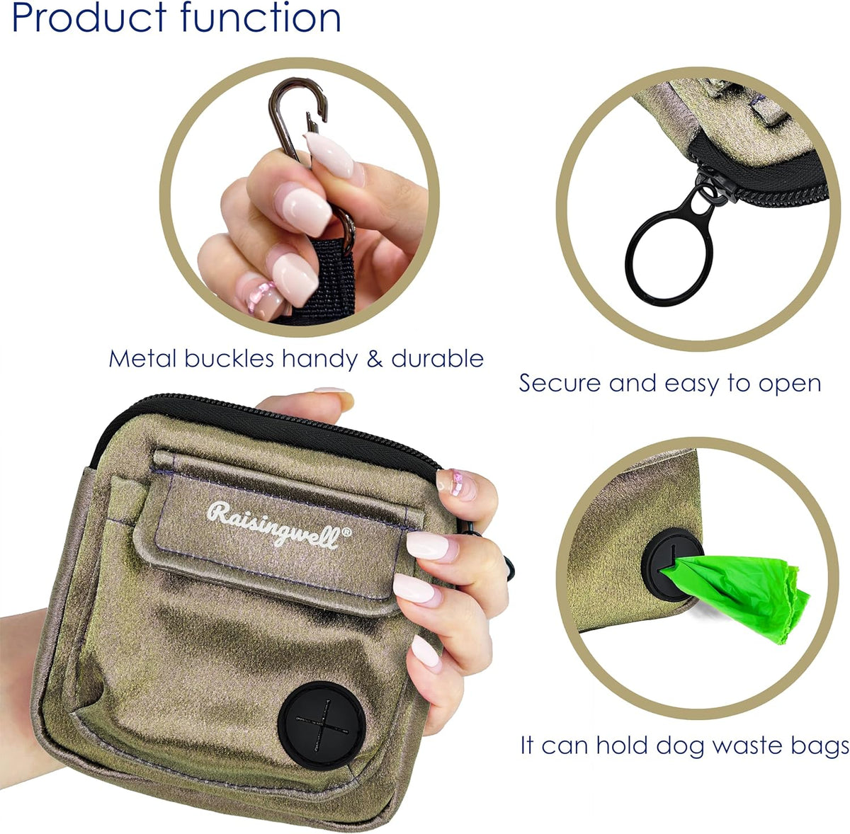 Dog Treat Pouch for Pet Walking and Training with Clicker Poop Bags and Double Bag Design Small