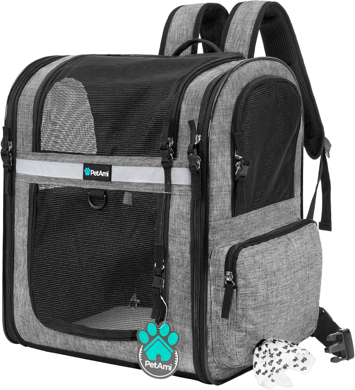 PetAmi Dog Backpack Carrier for Small Large Cat, Pet, Puppies, Ventilated Pet Hiking Backpack
