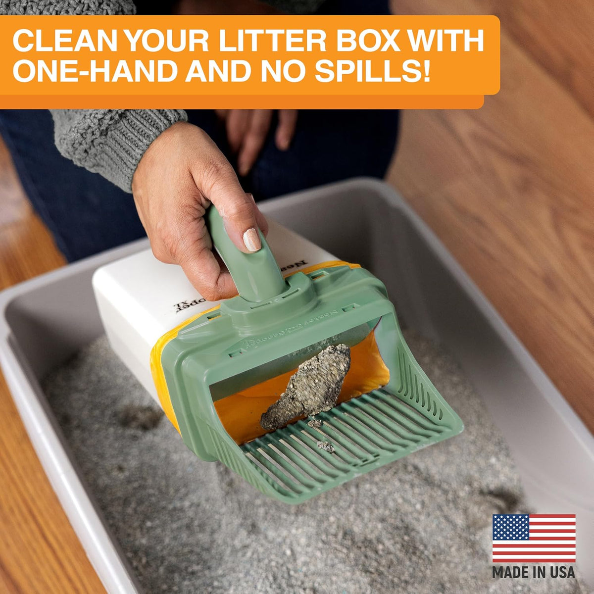 Neater Pet Brands Neater Scooper XL Cat Litter Scoop, 195 Refill Bags – Extra-Large Capacity