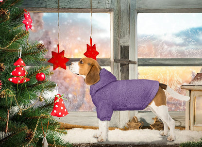 Fuzzy Dog Sweaters for Small Dogs Dog Hoodie Pet Clothes Warm Soft Cozy Coats Hooded Sweatshirt