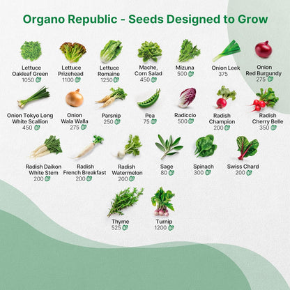 50 Winter Vegetable Garden Seeds Variety Pack - 43,450+ Non-GMO Heirloom Seeds for Outdoors &