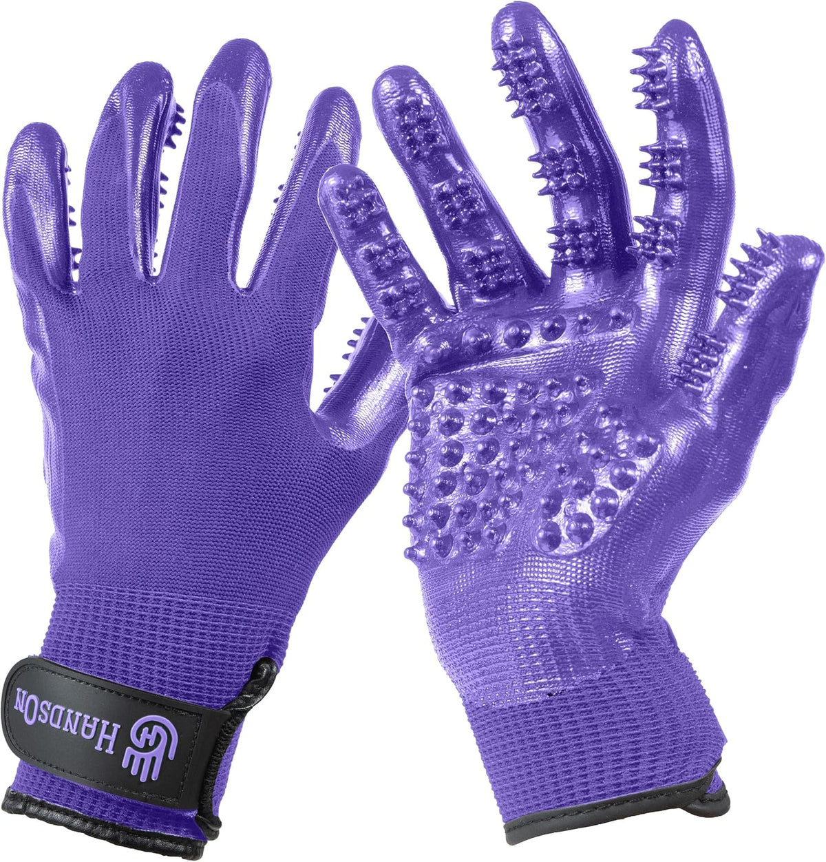 H HandsOn Pet Grooming Gloves - Patented #1 Ranked, Award Winning Shedding, Bathing, & Hair Remover
